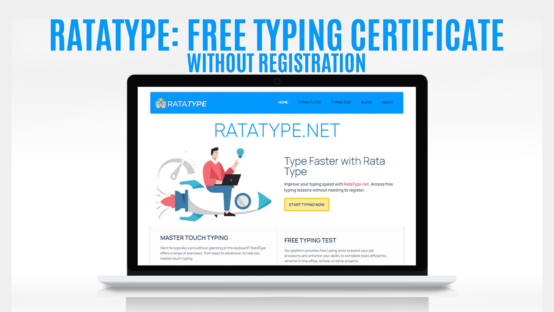 Ratatype: Free Typing Certificate Without Registration