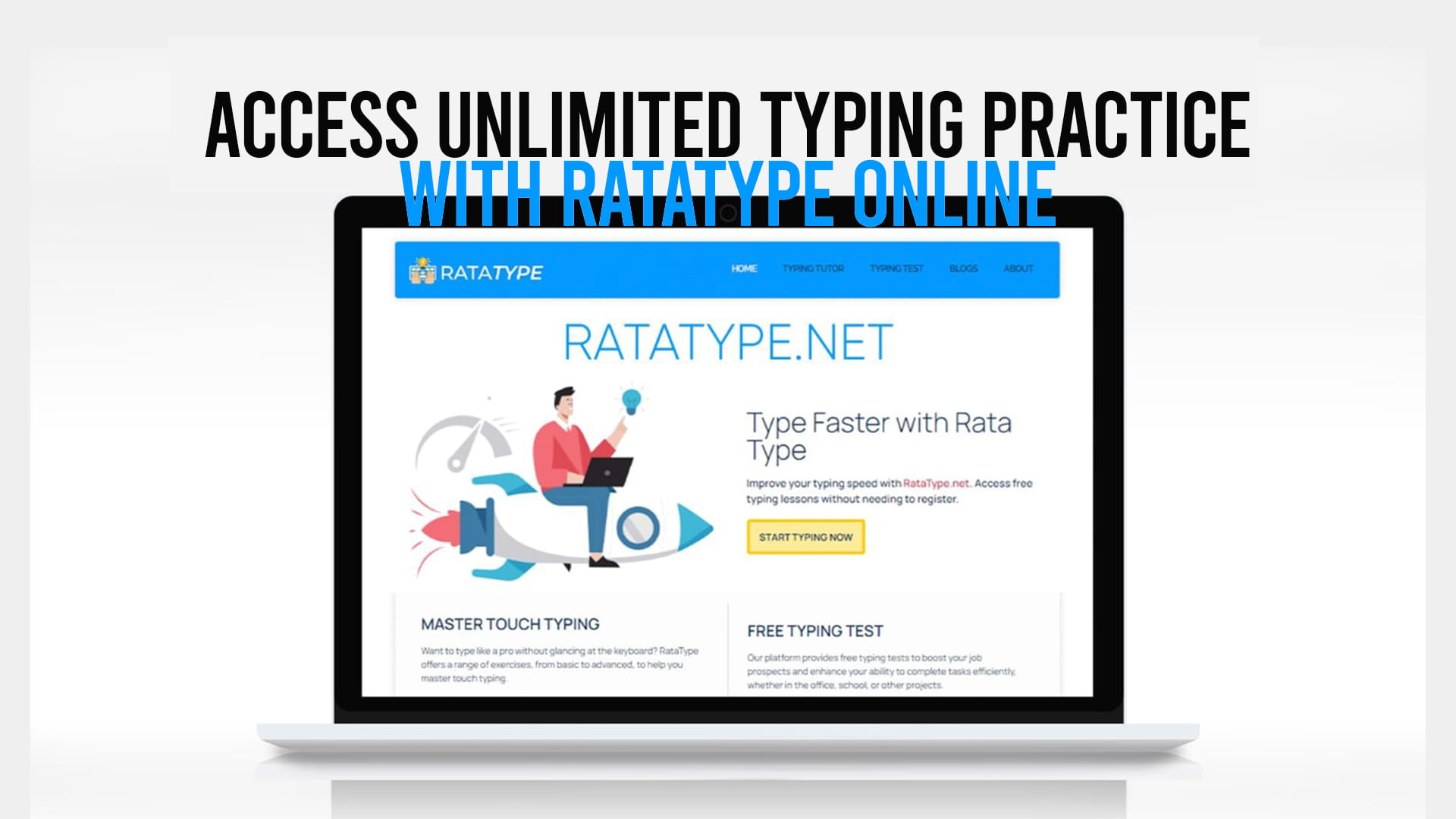 Access unlimited Typing Practice with Ratatype Online
